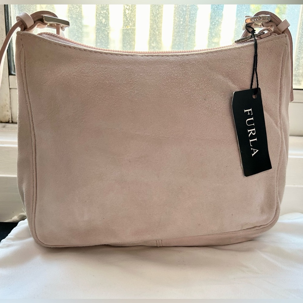 New Authentic Furla Pink Suede Purse